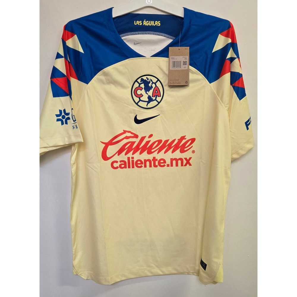 Nike Club America Home Jersey 2023-24 Mens XXL Yellow Soccer CD0699-100 NWT